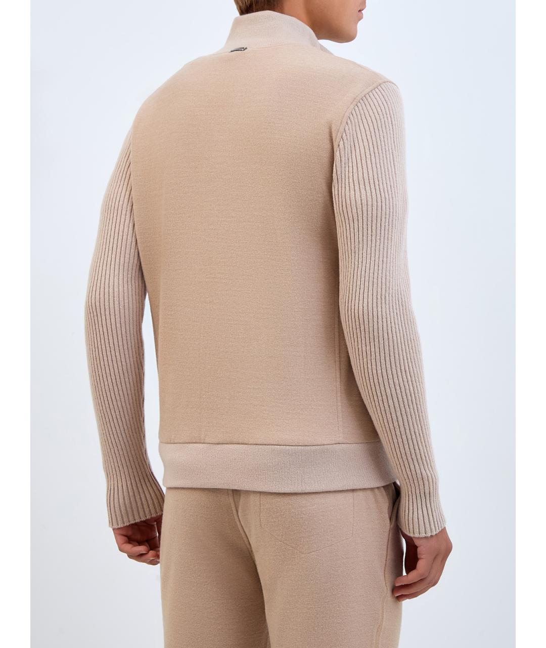 CAPOBIANCO Бежевый шерстяной кардиган, фото 4