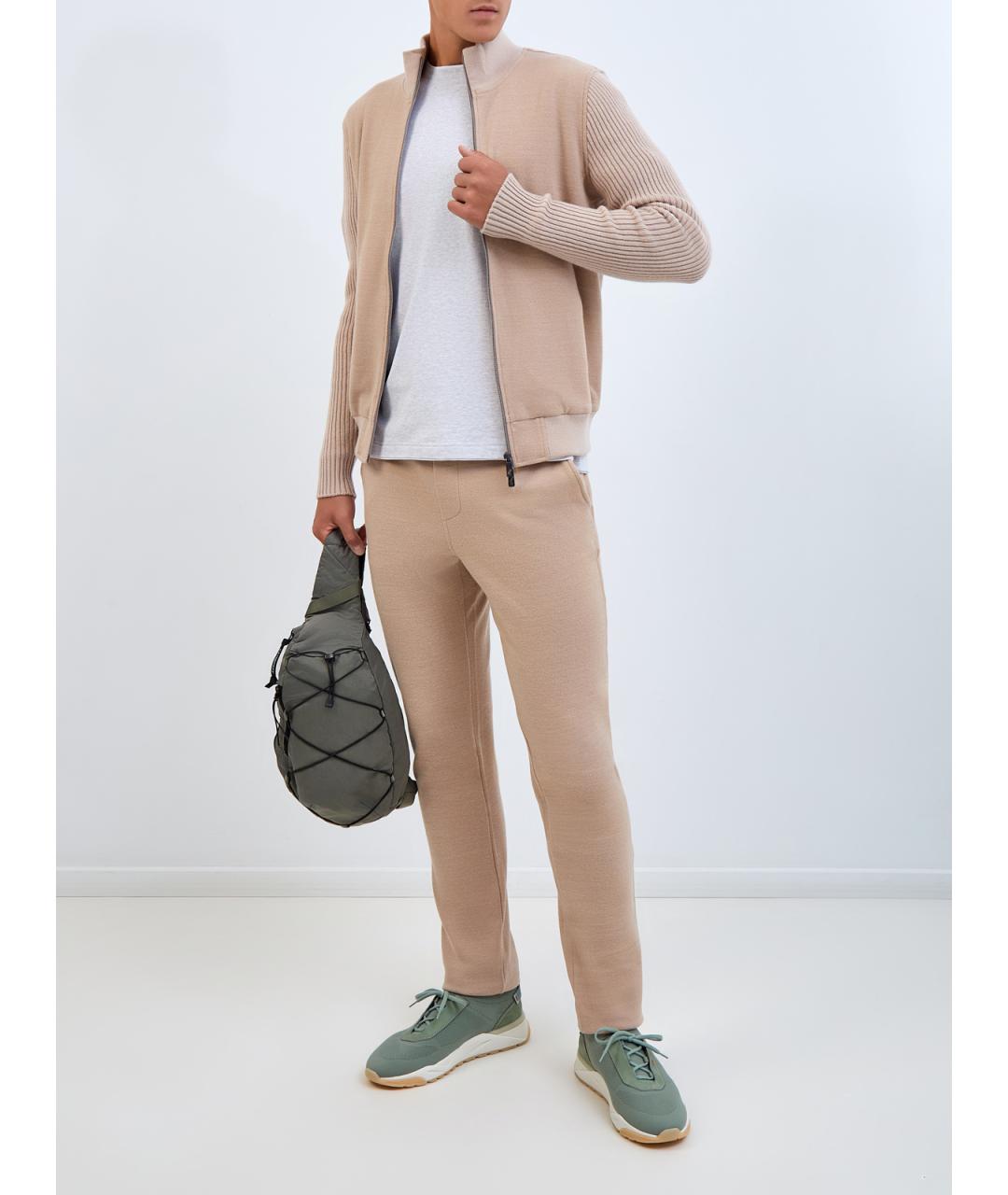 CAPOBIANCO Бежевый шерстяной кардиган, фото 2