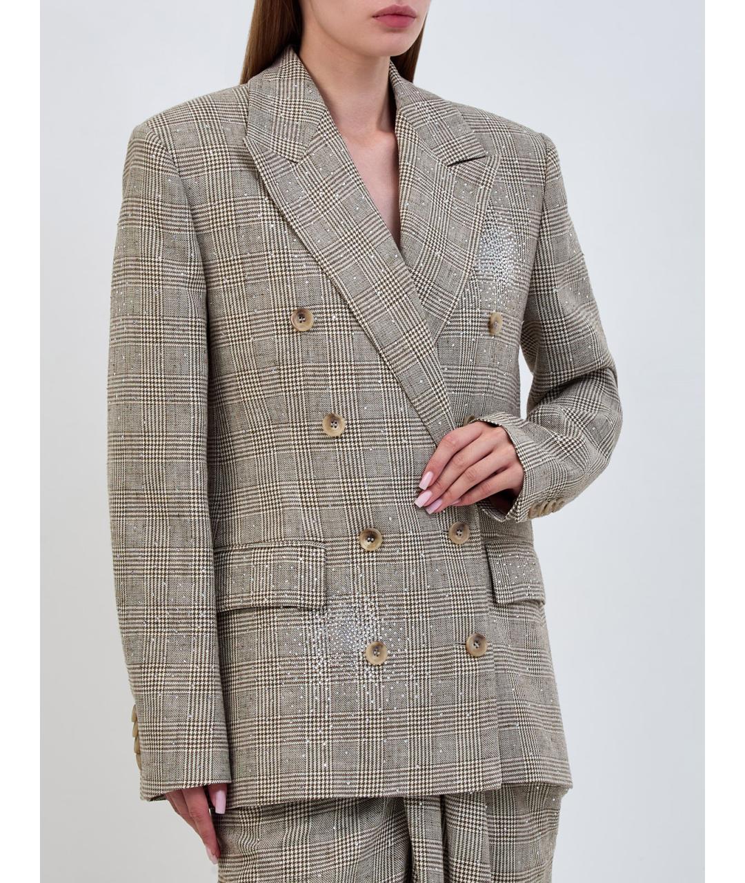 GIUSEPPE DI MORABITO Бежевый хлопковый жакет/пиджак, фото 3