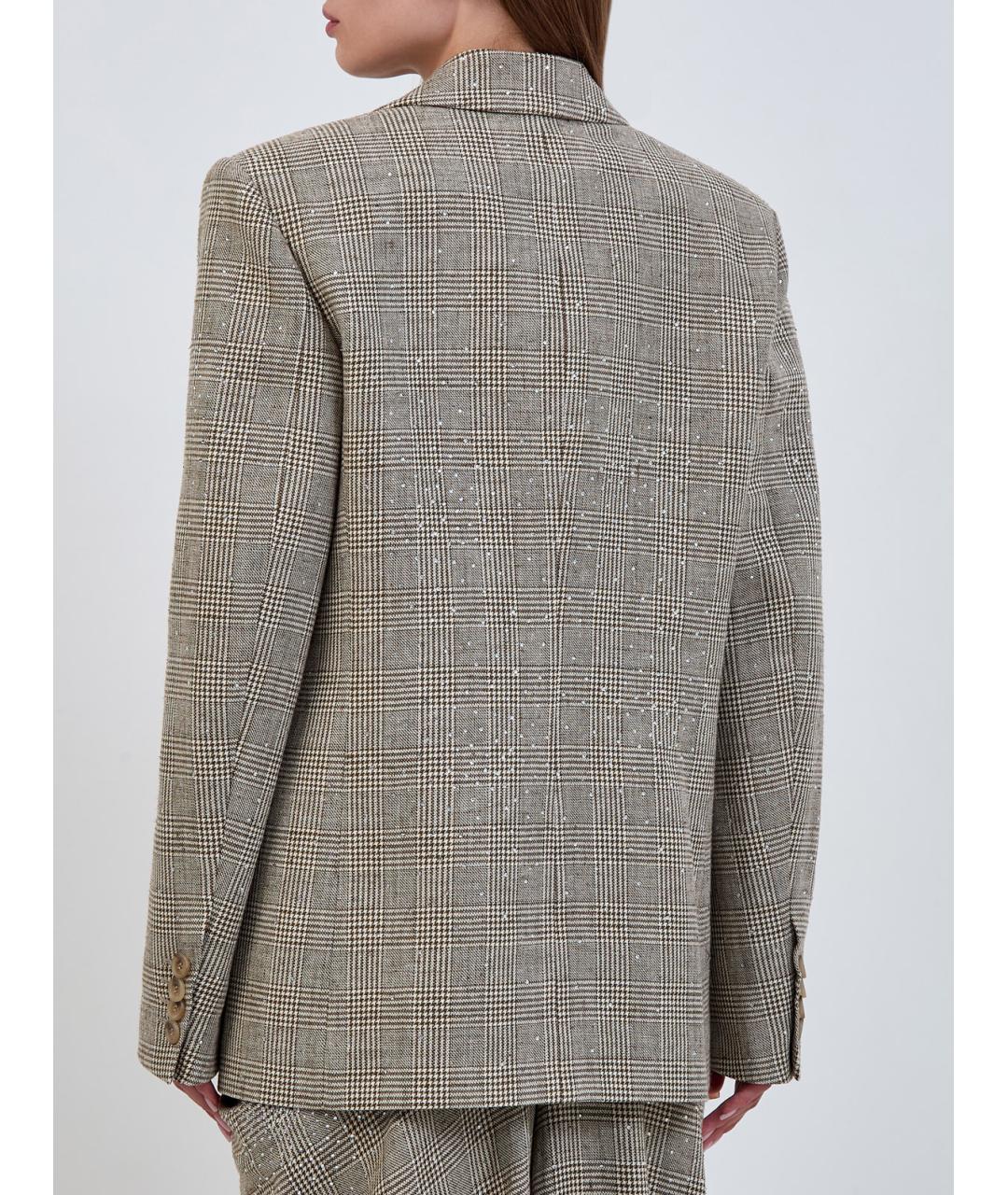 GIUSEPPE DI MORABITO Бежевый хлопковый жакет/пиджак, фото 4