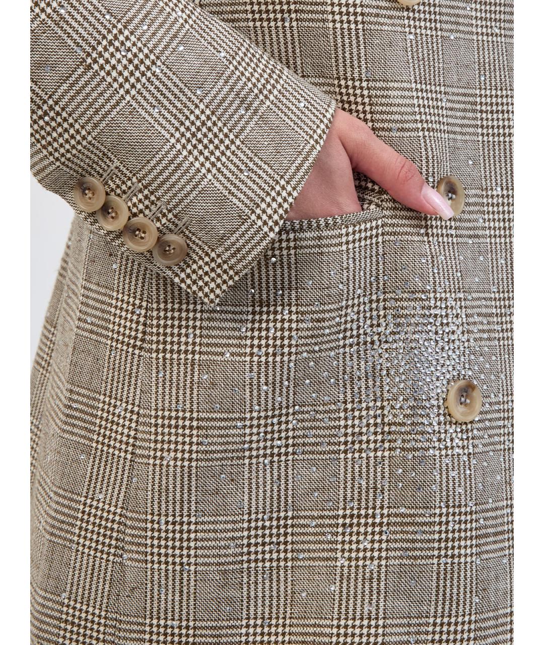 GIUSEPPE DI MORABITO Бежевый хлопковый жакет/пиджак, фото 5