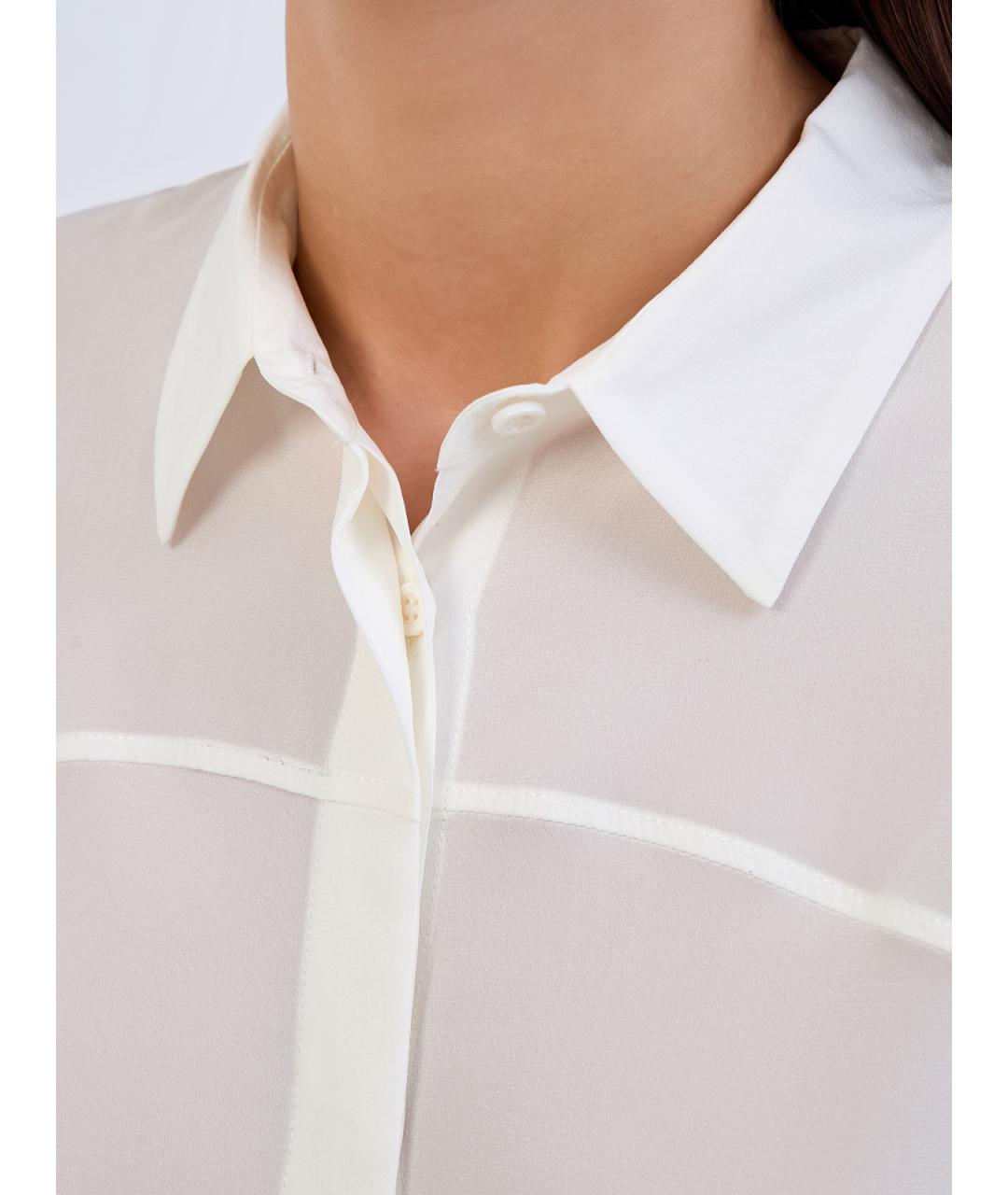 PESERICO Белая шелковая блузы, фото 5