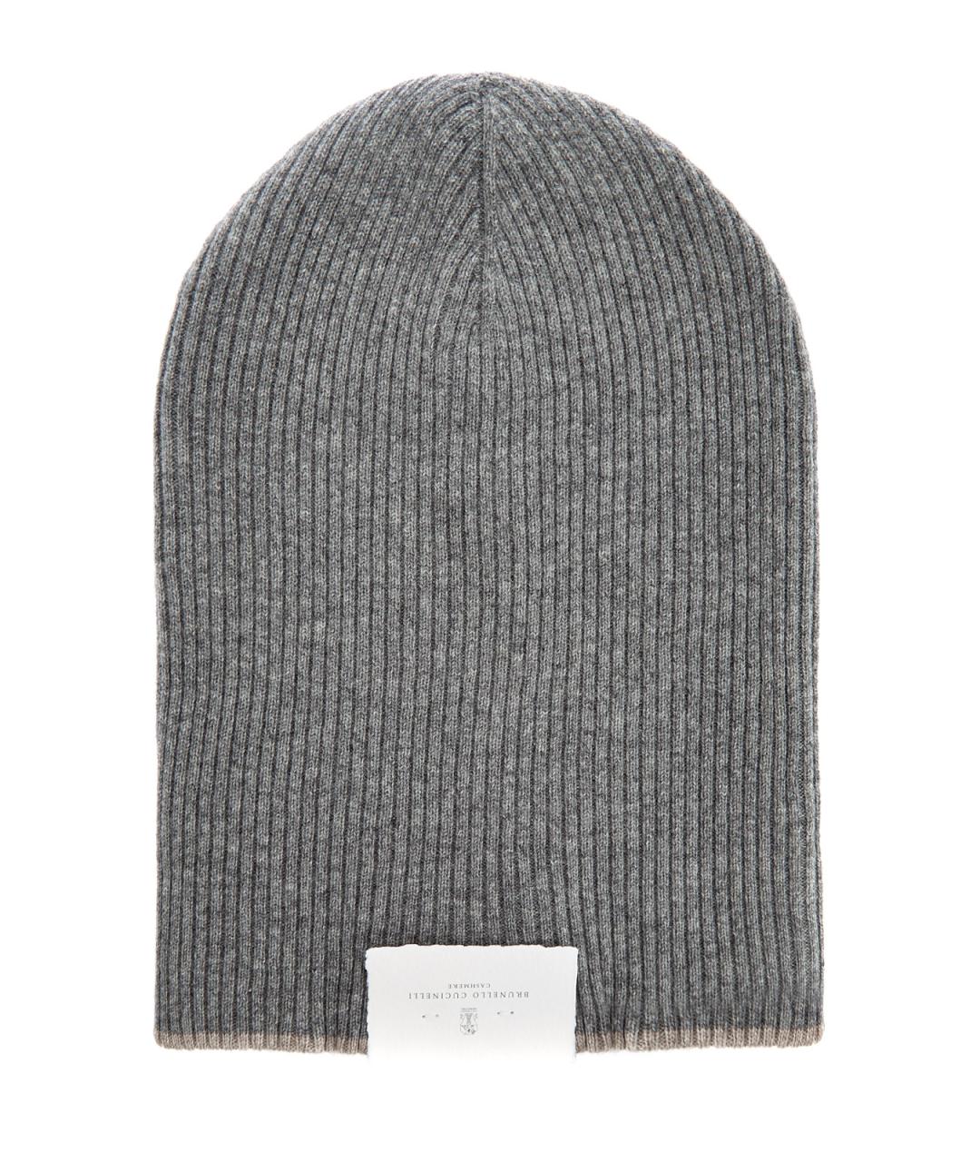 BRUNELLO CUCINELLI Серая кашемировая шапка, фото 1