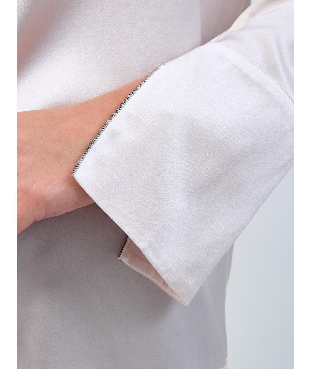 PESERICO Бежевая шелковая блузы, фото 5