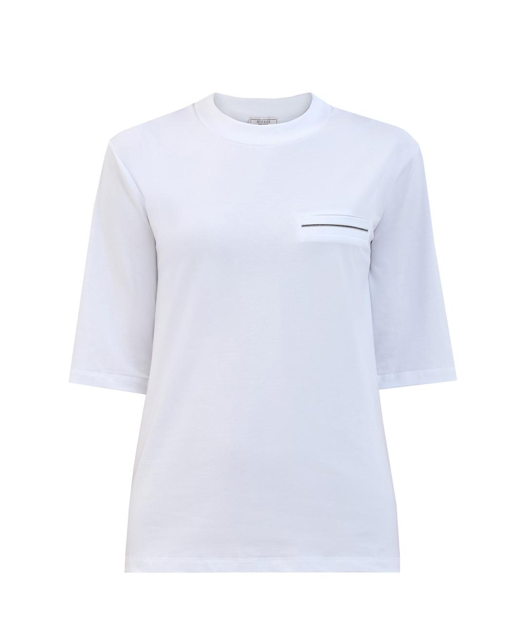 PESERICO Белая хлопковая футболка, фото 1