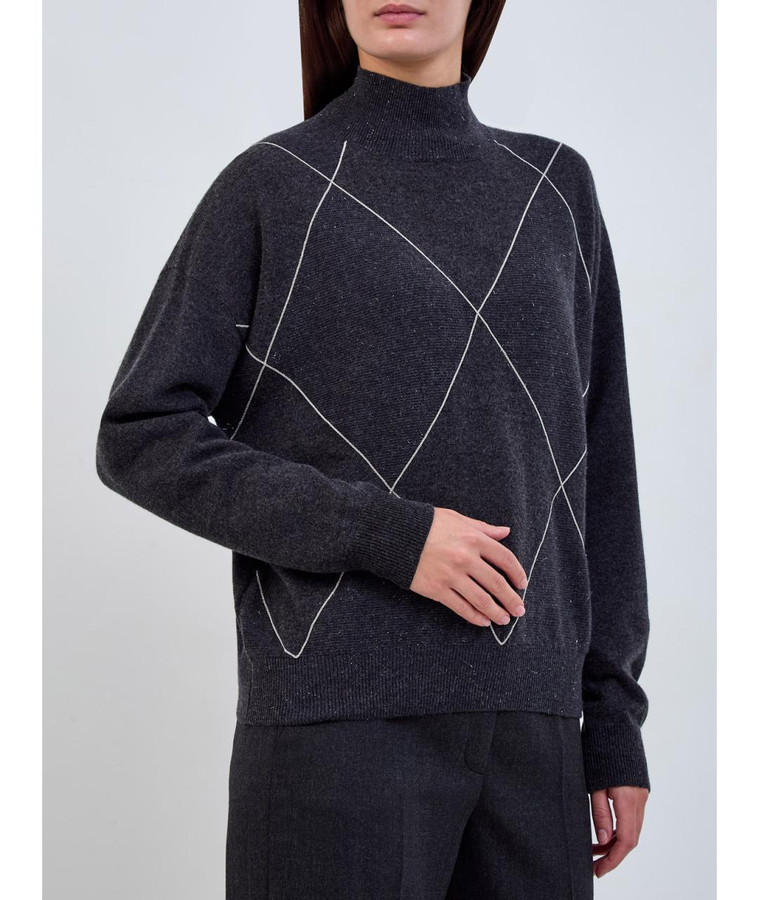 PESERICO Антрацитовый шерстяной джемпер / свитер, фото 3