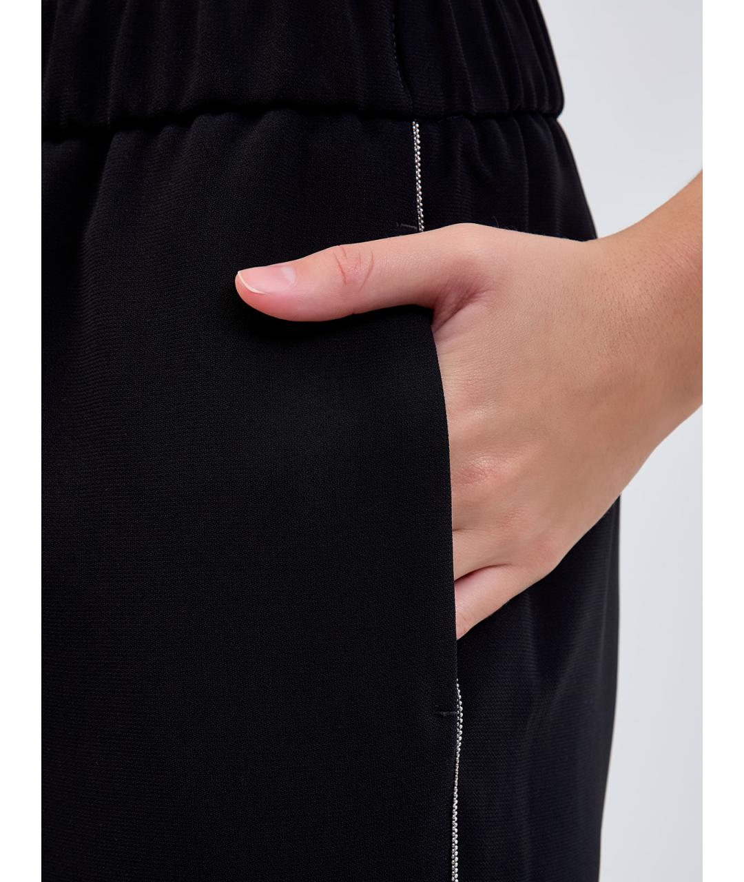 PESERICO Черные полиэстеровые брюки узкие, фото 3
