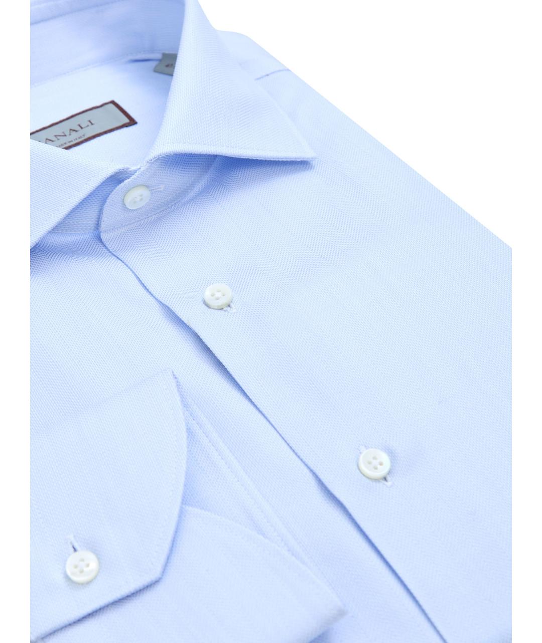 CANALI Голубая хлопковая классическая рубашка, фото 3