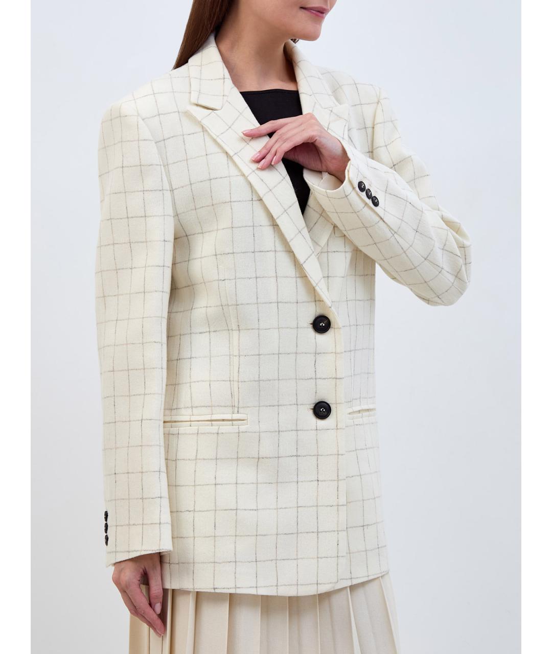 GENTRY PORTOFINO Бежевый шерстяной жакет/пиджак, фото 3