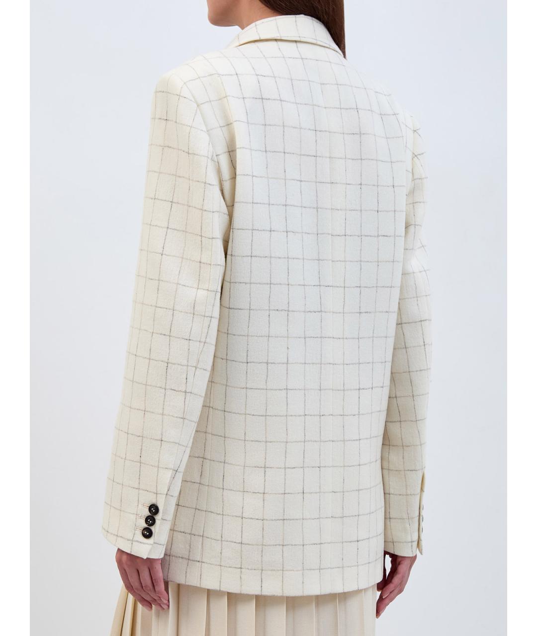 GENTRY PORTOFINO Бежевый шерстяной жакет/пиджак, фото 4