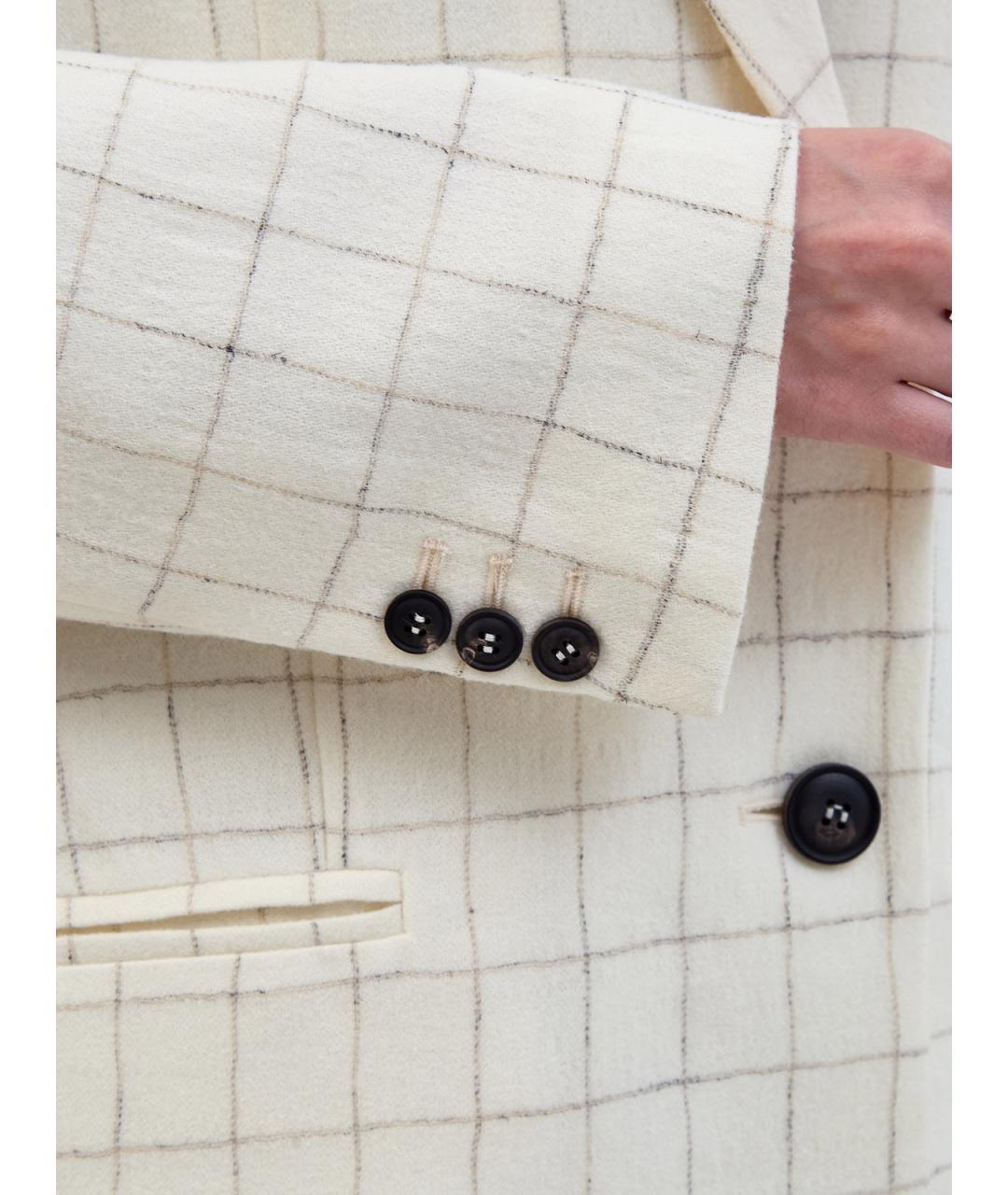 GENTRY PORTOFINO Бежевый шерстяной жакет/пиджак, фото 5