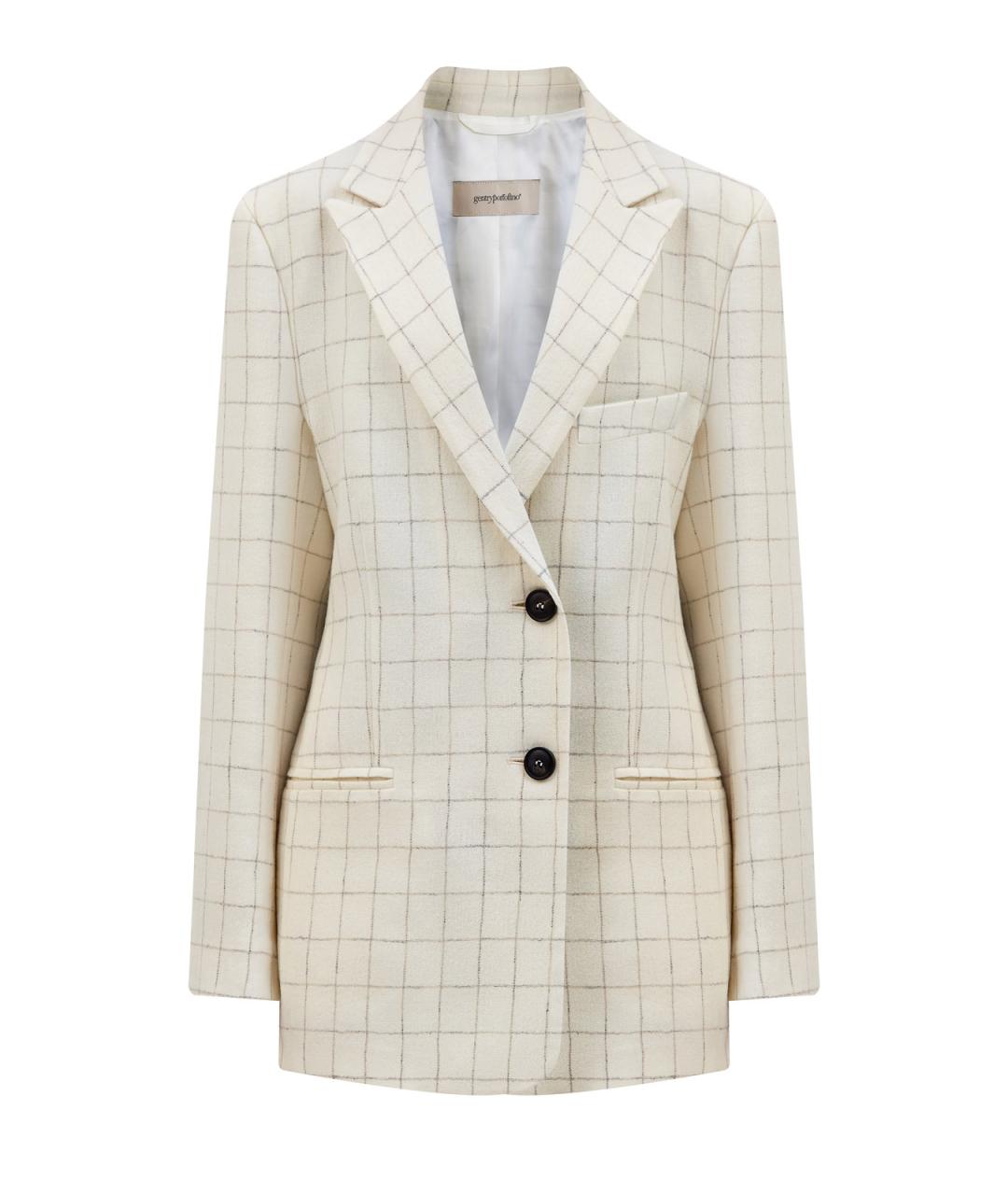 GENTRY PORTOFINO Бежевый шерстяной жакет/пиджак, фото 1