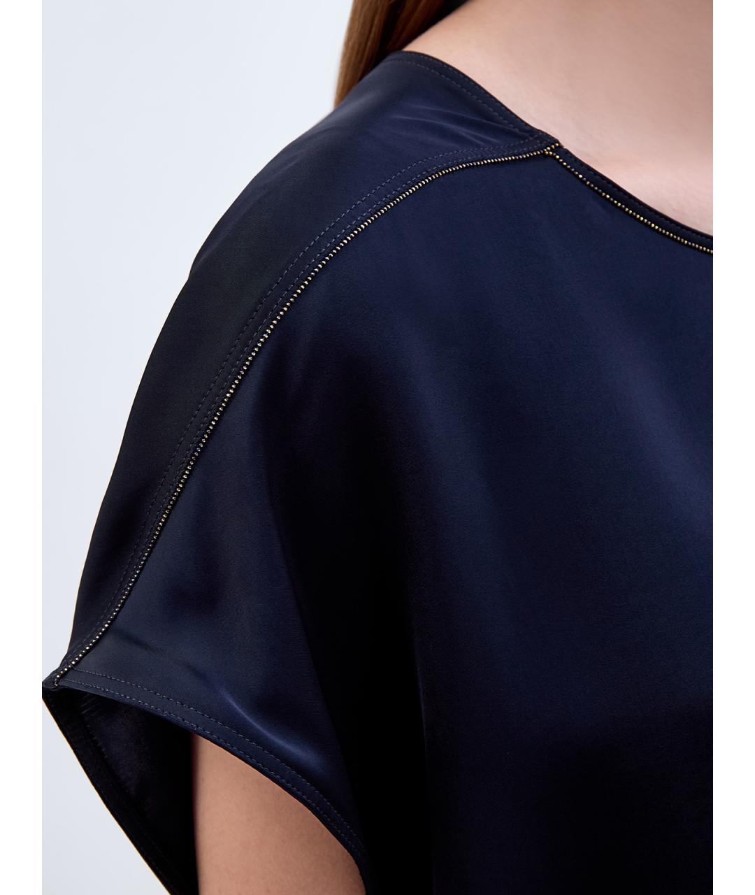 FABIANA FILIPPI Темно-синяя вискозная блузы, фото 3