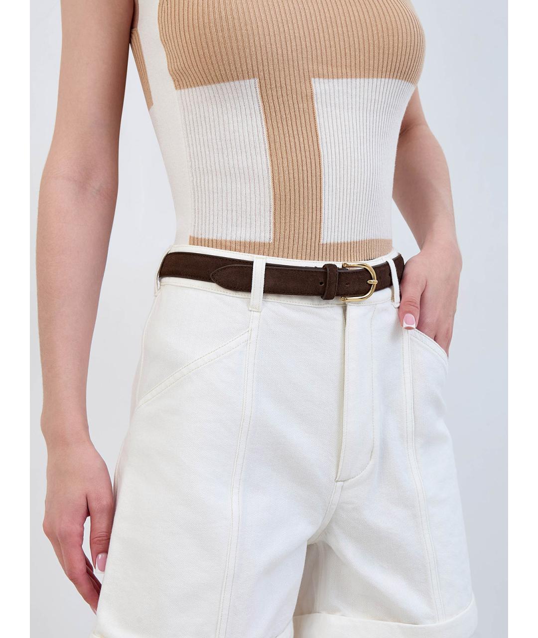 DOUCAL'S Коричневый замшевый ремень, фото 2