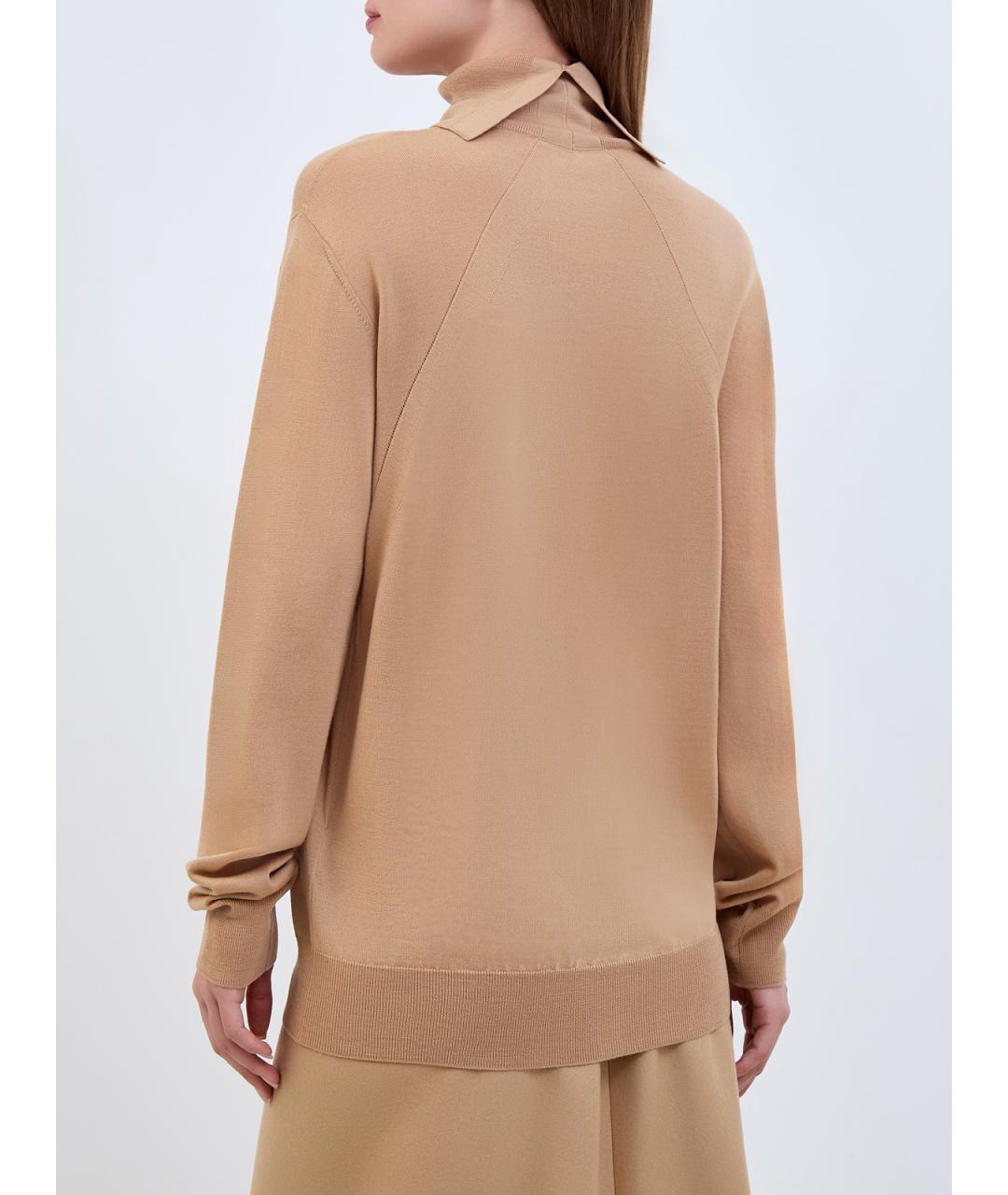 JIL SANDER Бежевая шерстяная водолазка, фото 4