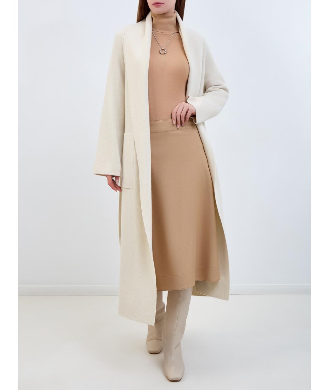 JIL SANDER Бежевая шерстяная водолазка, фото 2