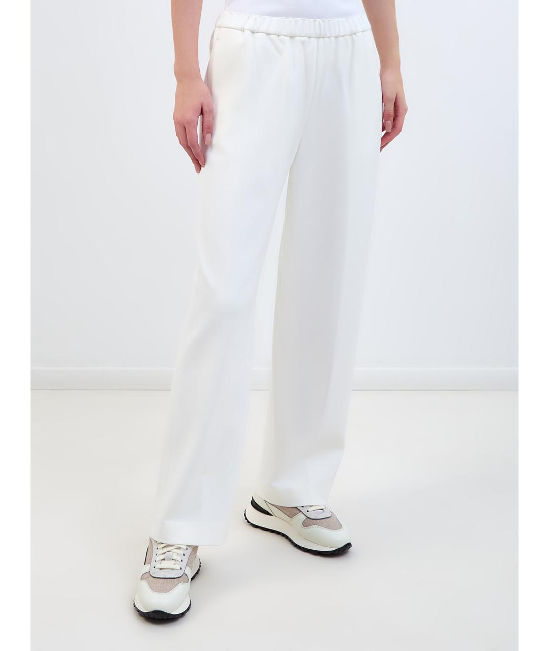 FABIANA FILIPPI Белые шерстяные прямые брюки, фото 3