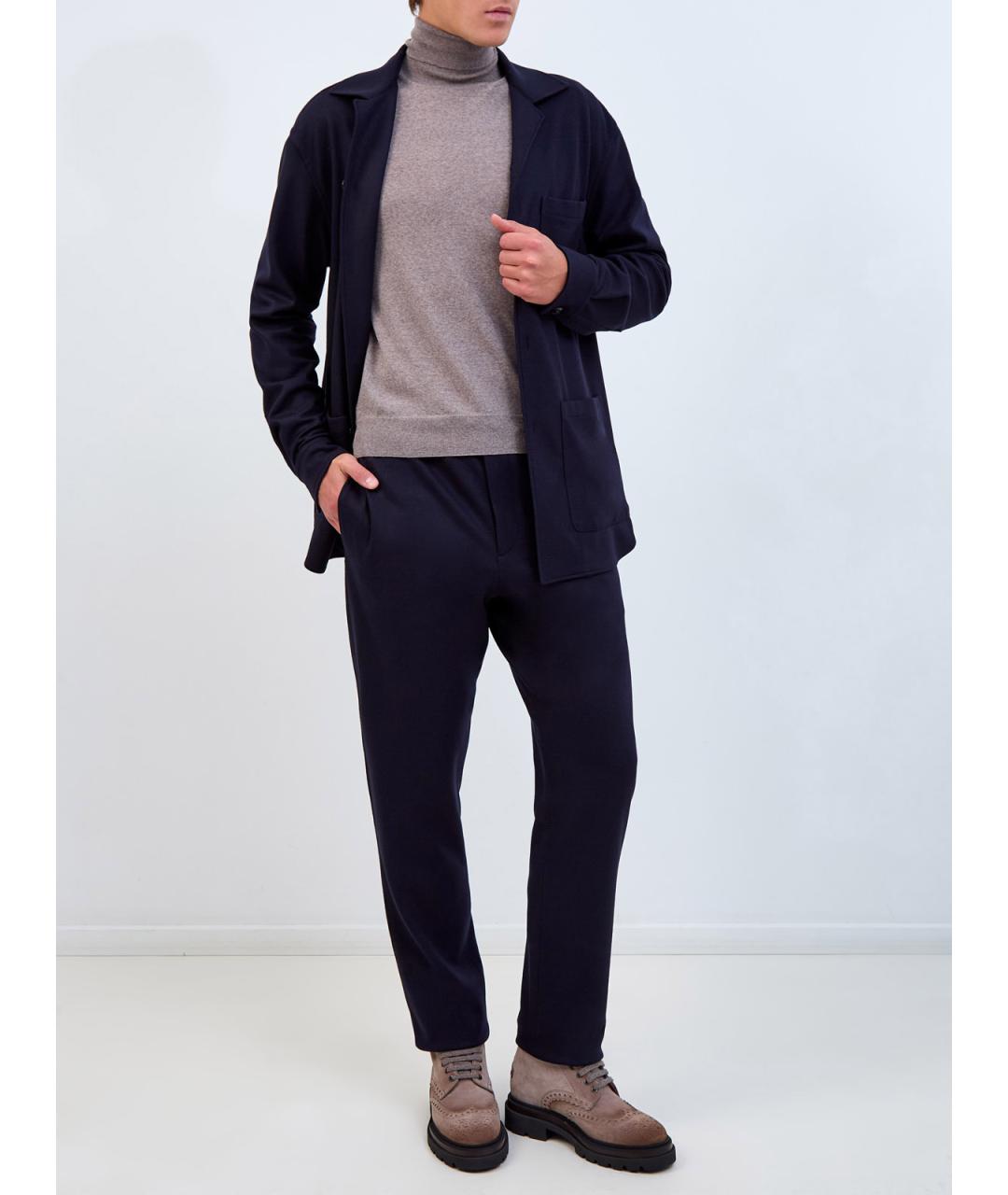 CANALI Темно-синий шерстяной кардиган, фото 2