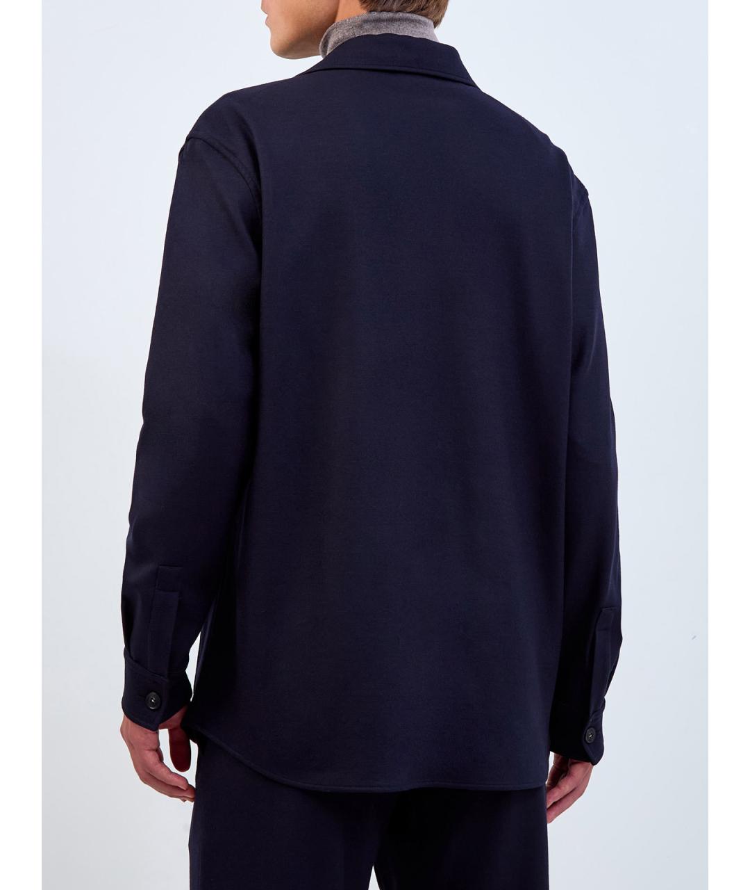 CANALI Темно-синий шерстяной кардиган, фото 4