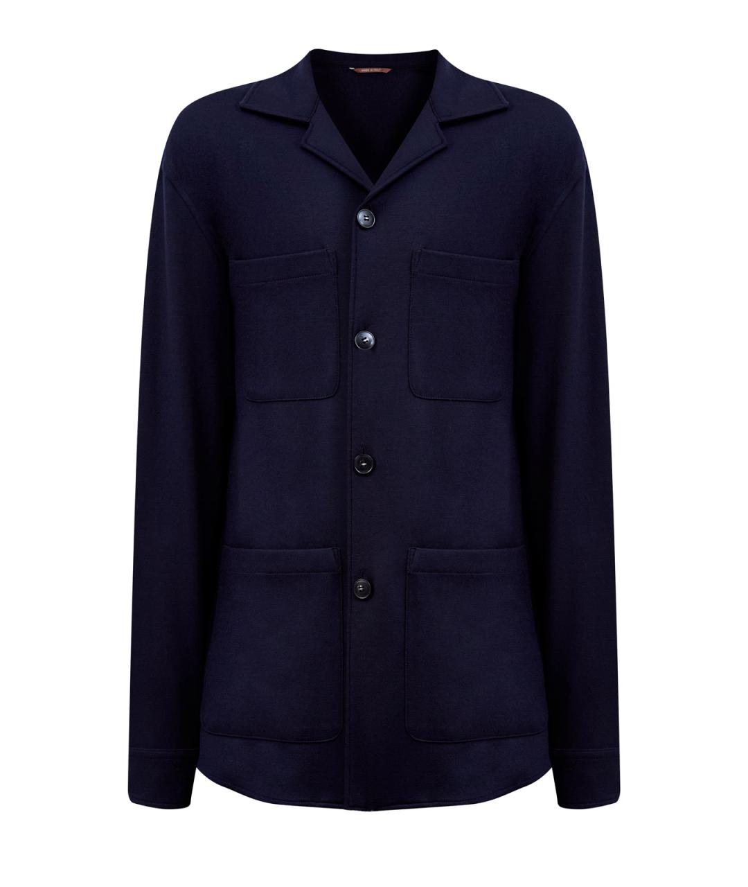 CANALI Темно-синий шерстяной кардиган, фото 1