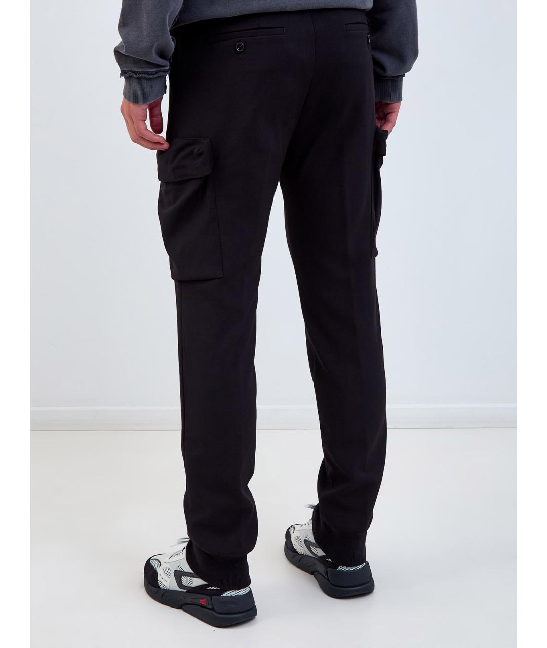 DIESEL Черные полиэстеровые повседневные брюки, фото 4