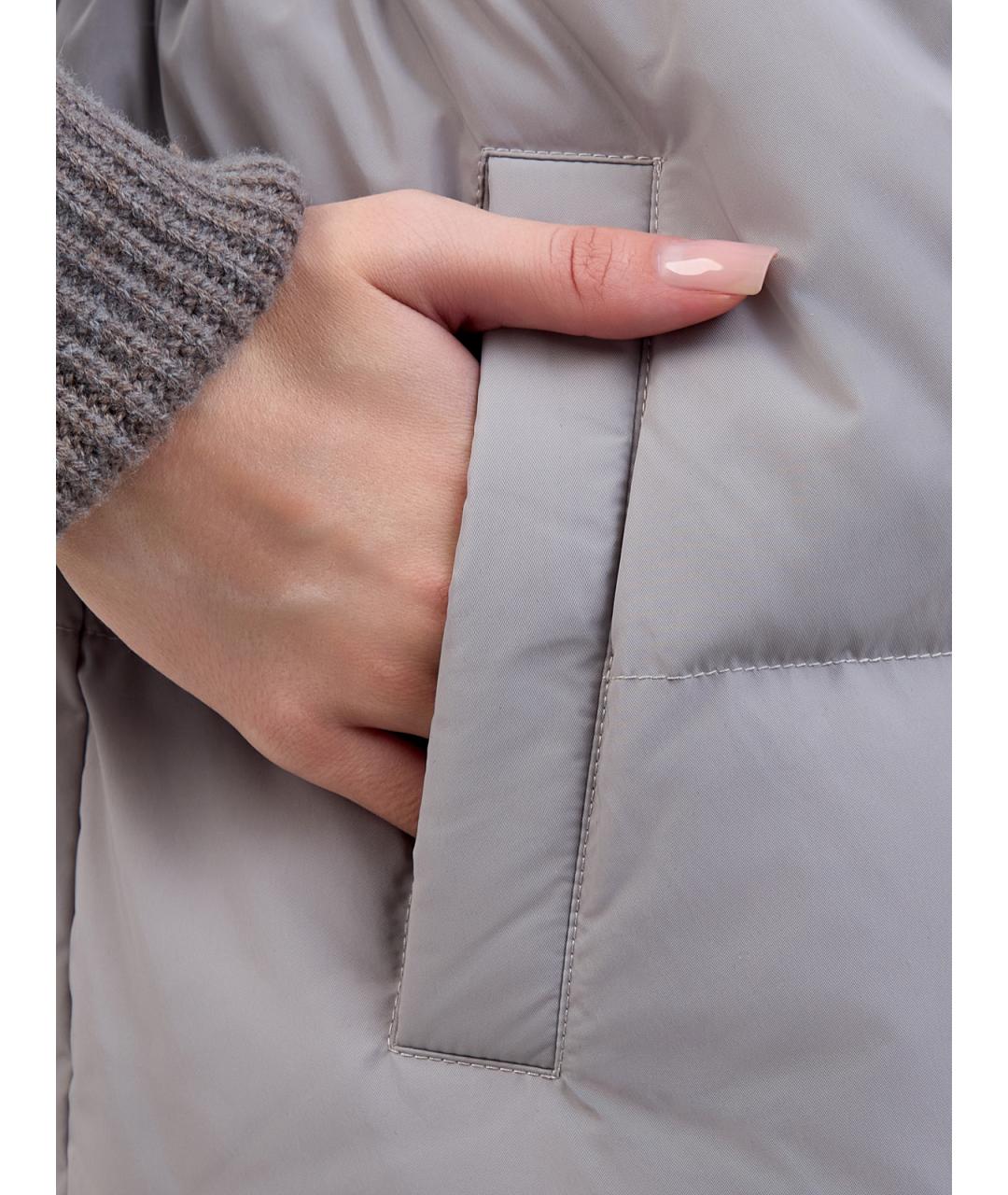 YVES SALOMON Серый полиэстеровый жилет, фото 5