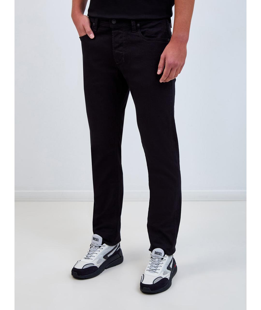 DIESEL Черные хлопковые прямые джинсы, фото 3