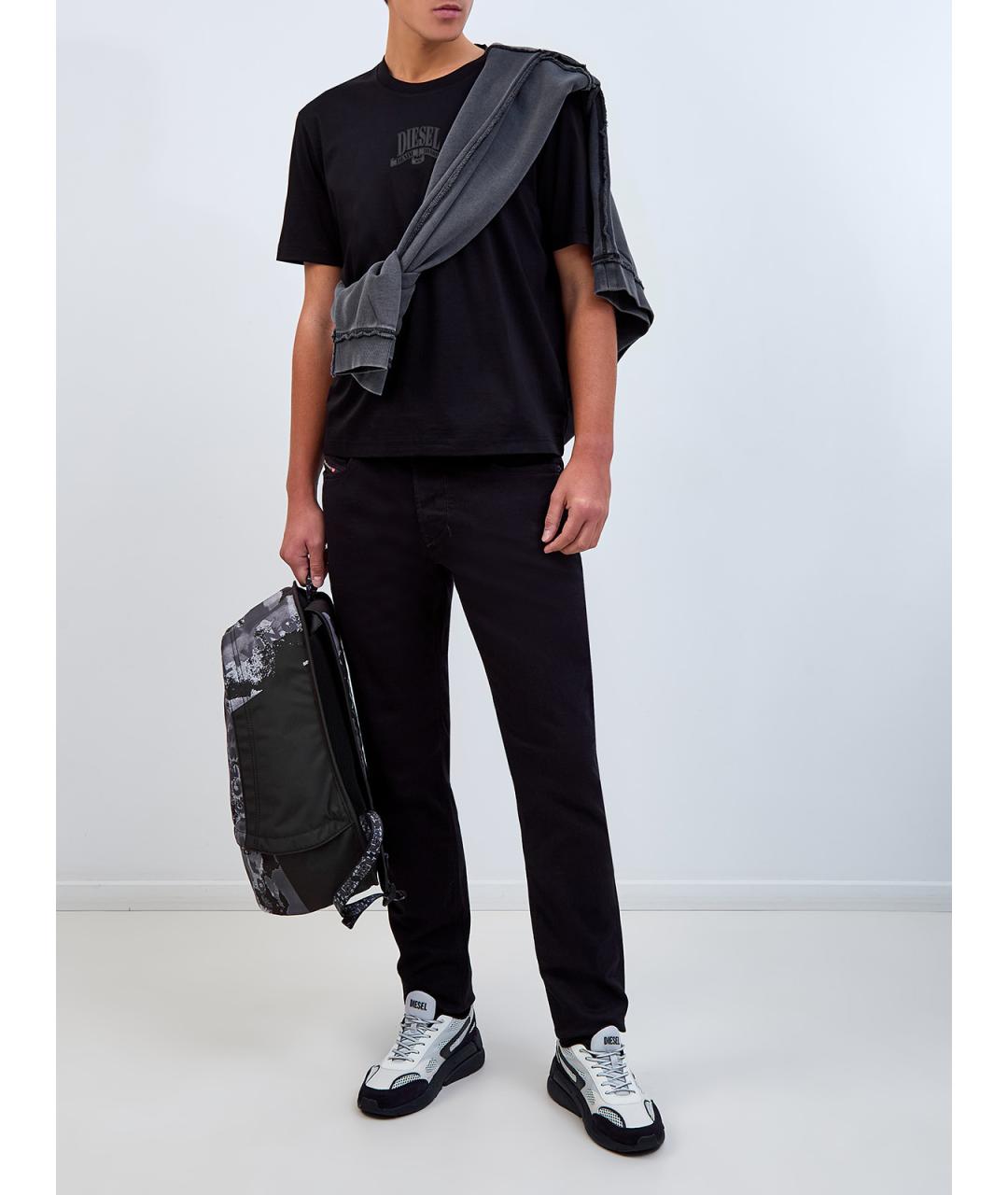 DIESEL Черные хлопковые прямые джинсы, фото 2