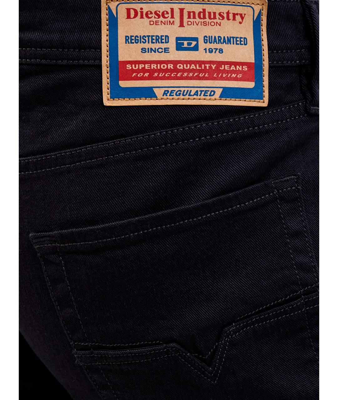 DIESEL Черные хлопковые прямые джинсы, фото 5