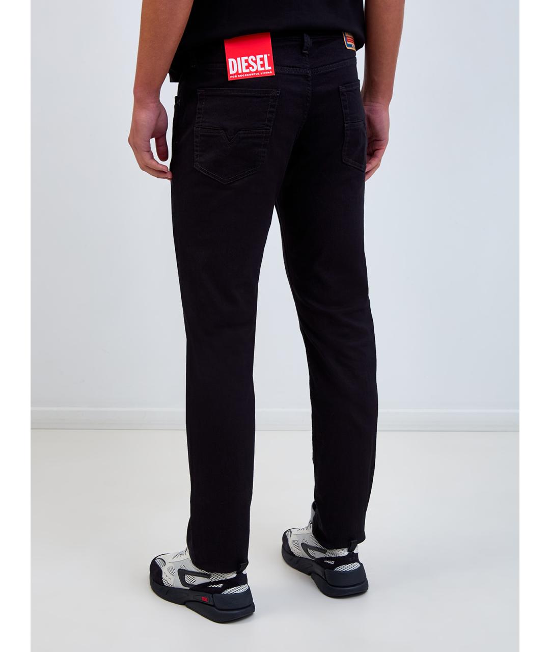 DIESEL Черные хлопковые прямые джинсы, фото 4
