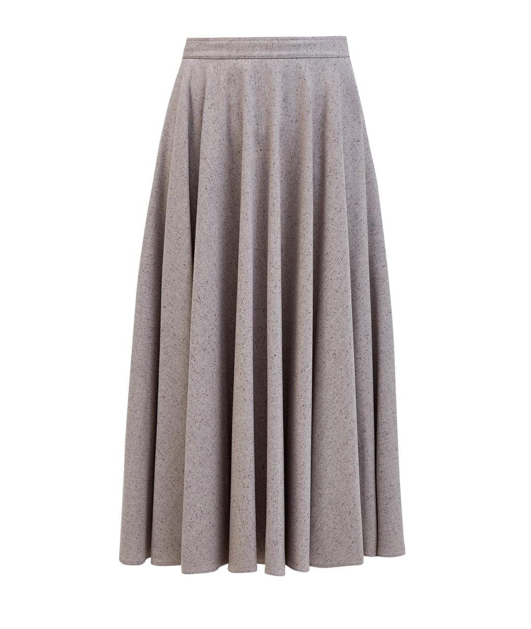 GENTRY PORTOFINO Бежевая шерстяная юбка миди, фото 1