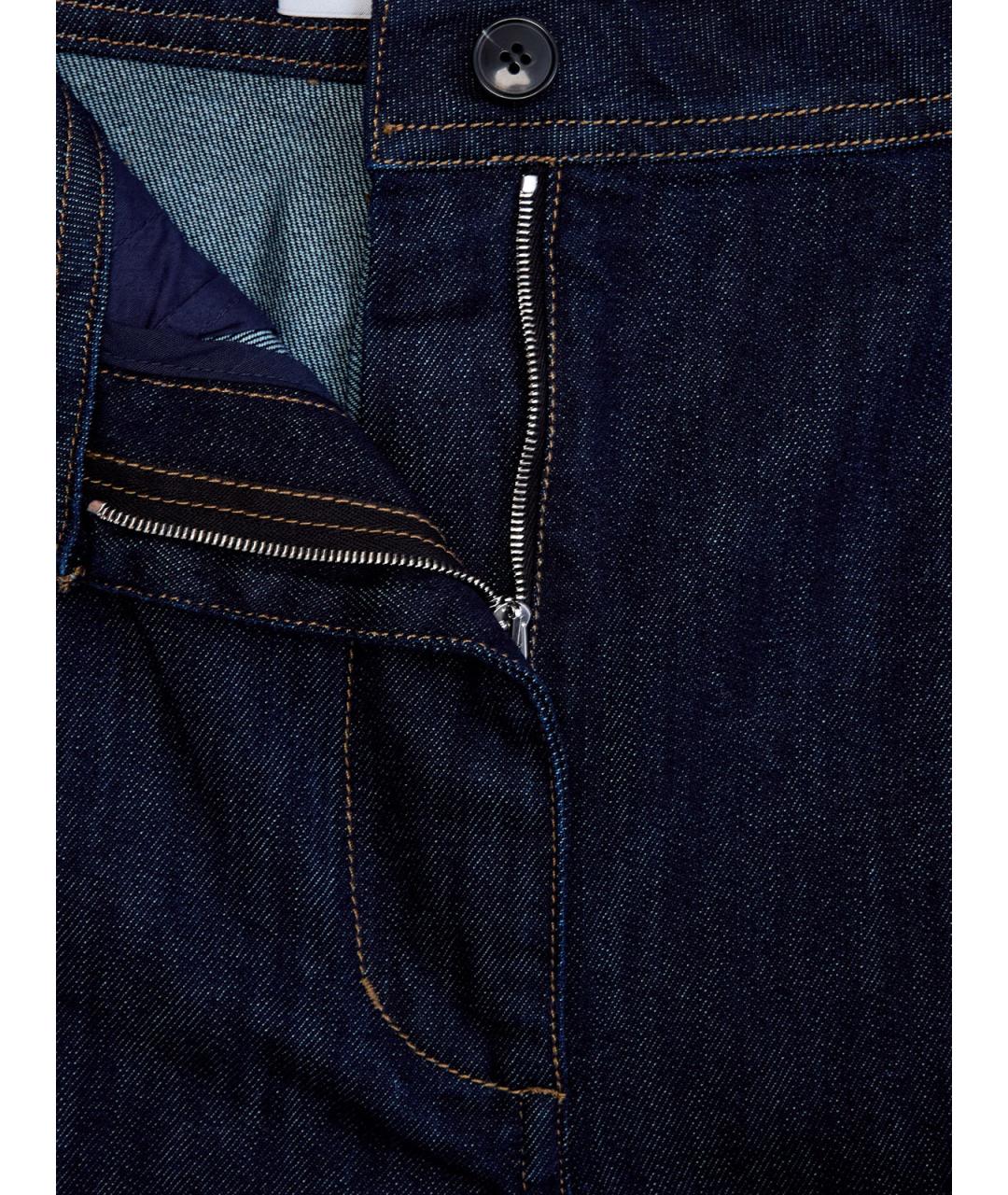 YVES SALOMON Синие хлопковые прямые джинсы, фото 6