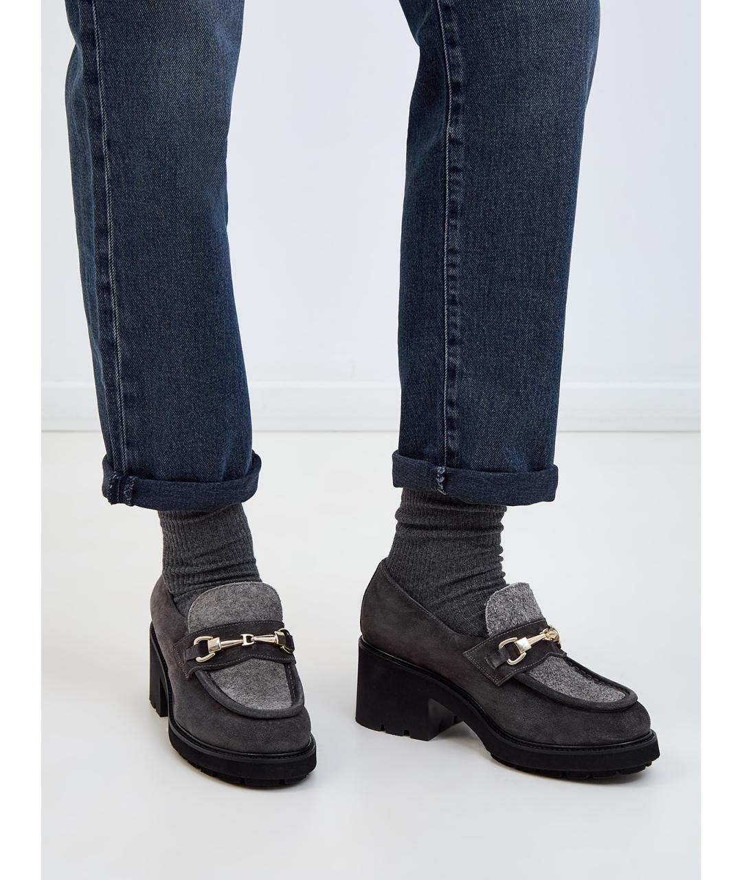 DOUCAL'S Серые замшевые лоферы, фото 2