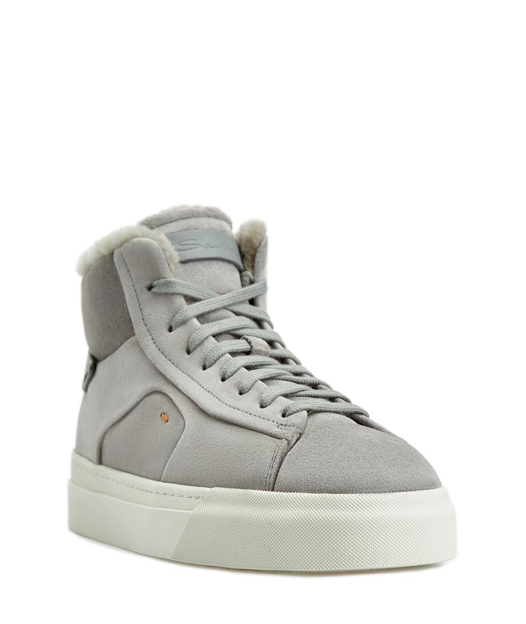 SANTONI Серые замшевые кеды, фото 3