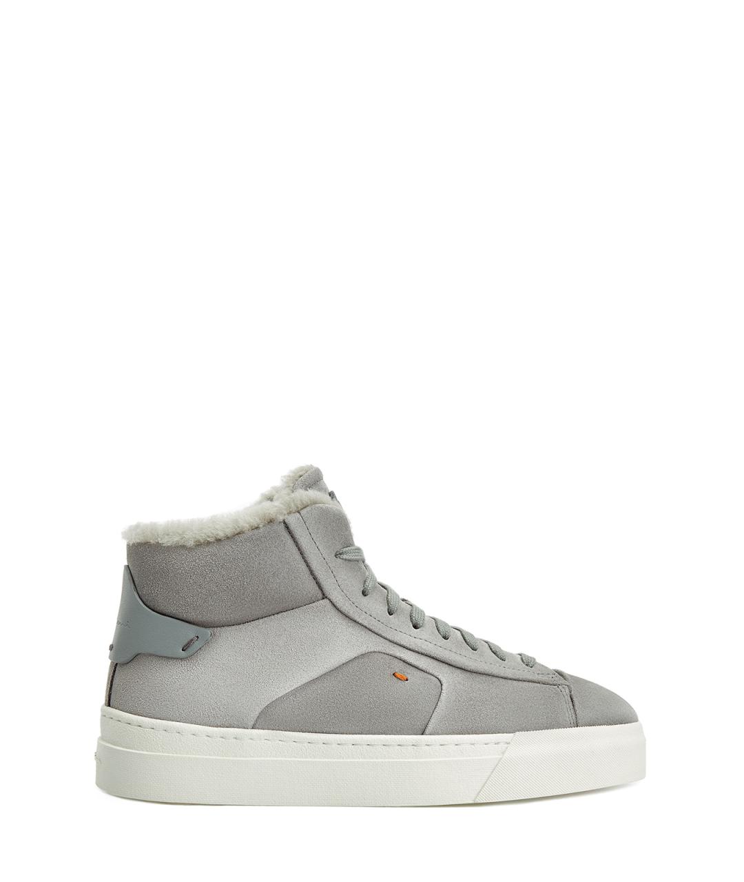 SANTONI Серые замшевые кеды, фото 1