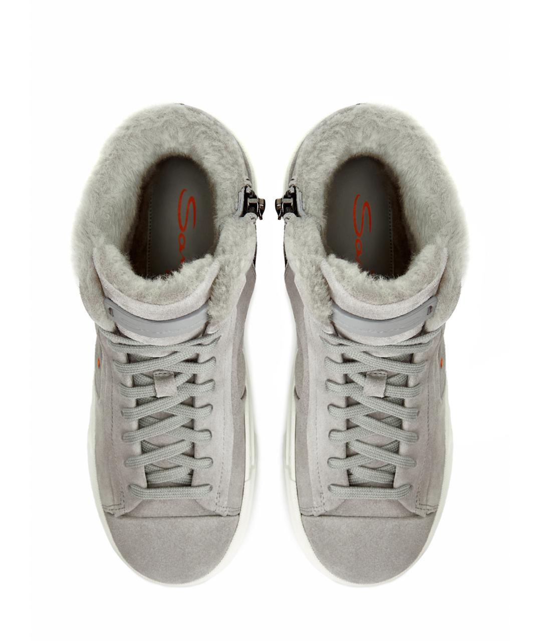 SANTONI Серые замшевые кеды, фото 6