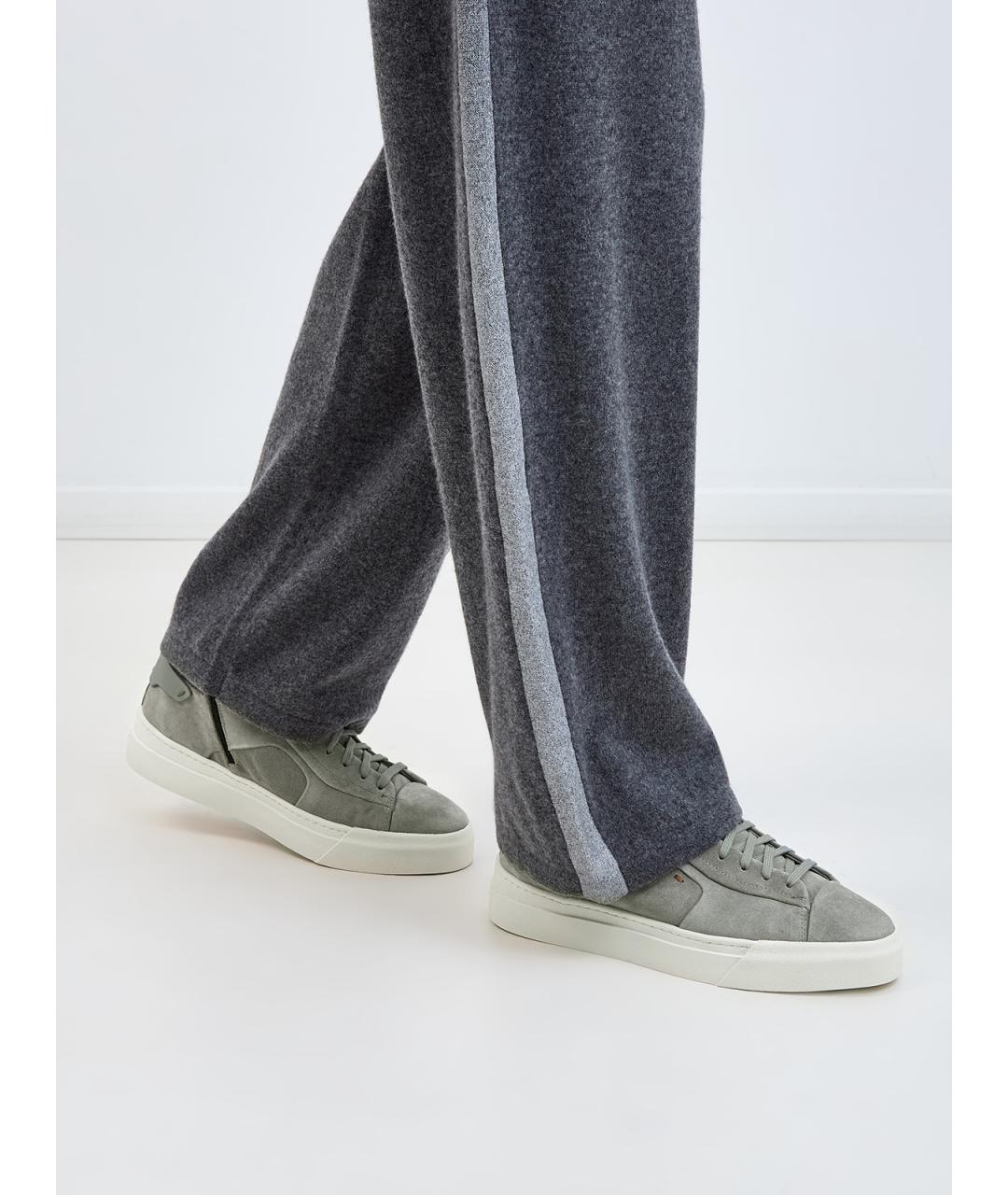 SANTONI Серые замшевые кеды, фото 2