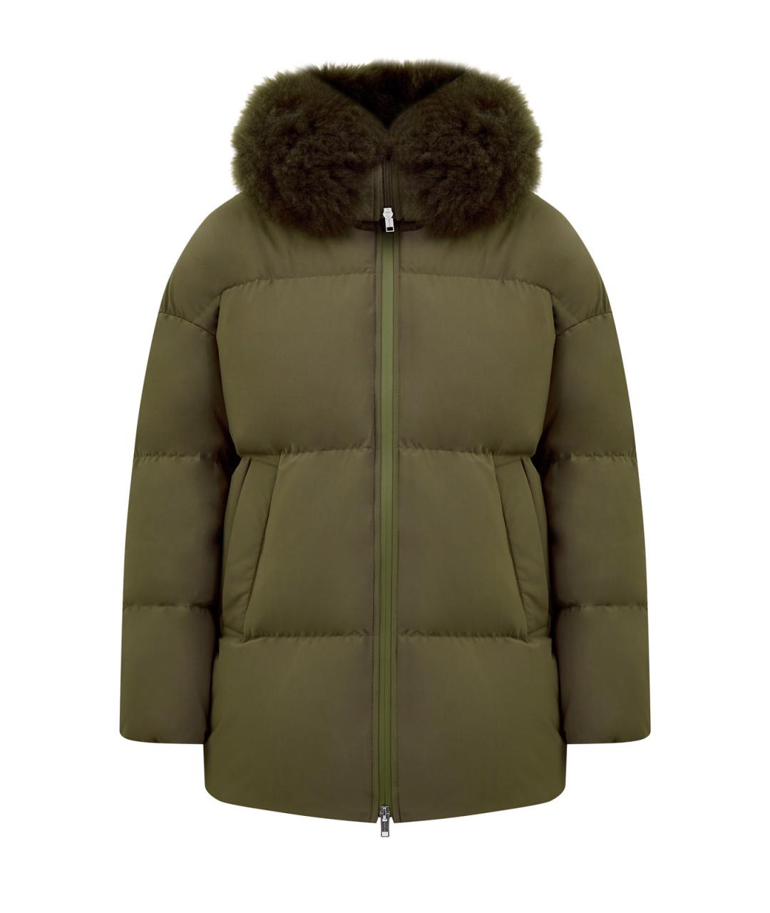 YVES SALOMON Зеленый пуховик, фото 1