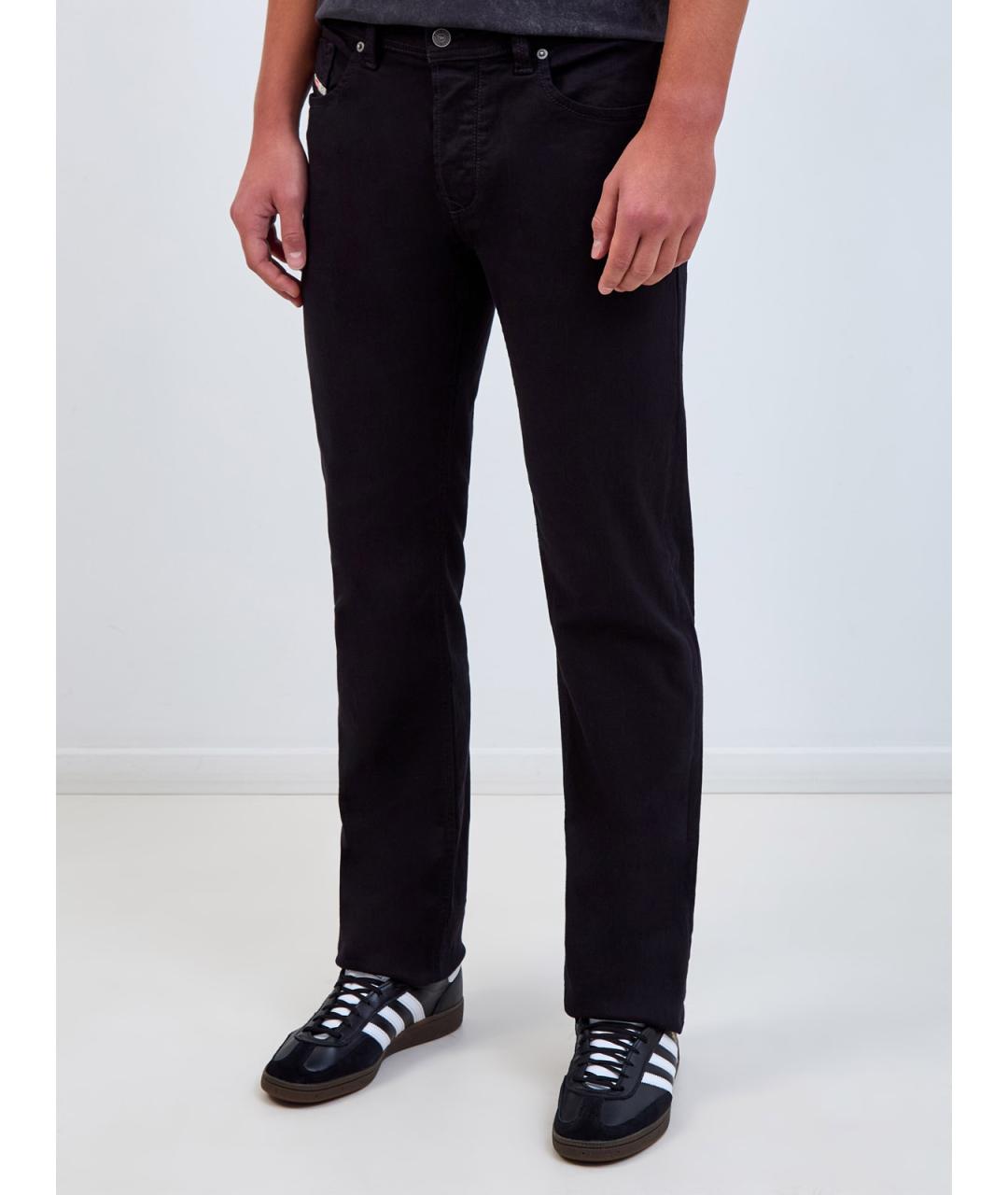 DIESEL Черные хлопковые прямые джинсы, фото 3