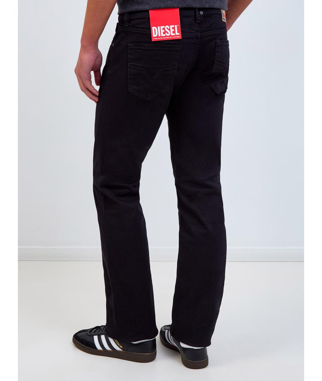 DIESEL Черные хлопковые прямые джинсы, фото 4