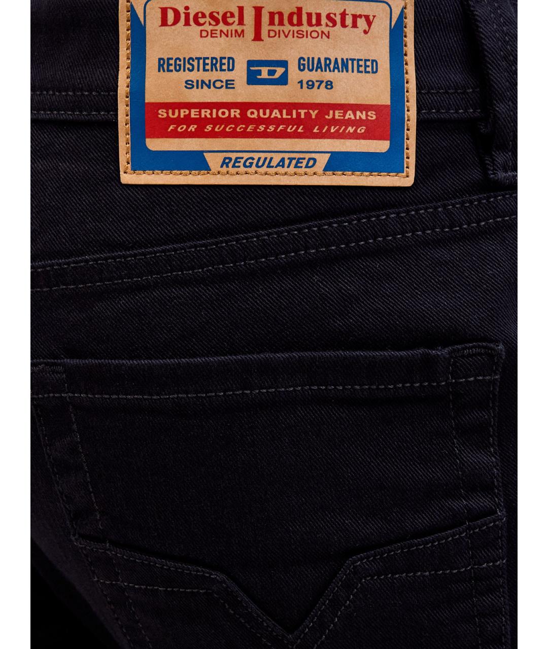 DIESEL Черные хлопковые прямые джинсы, фото 5