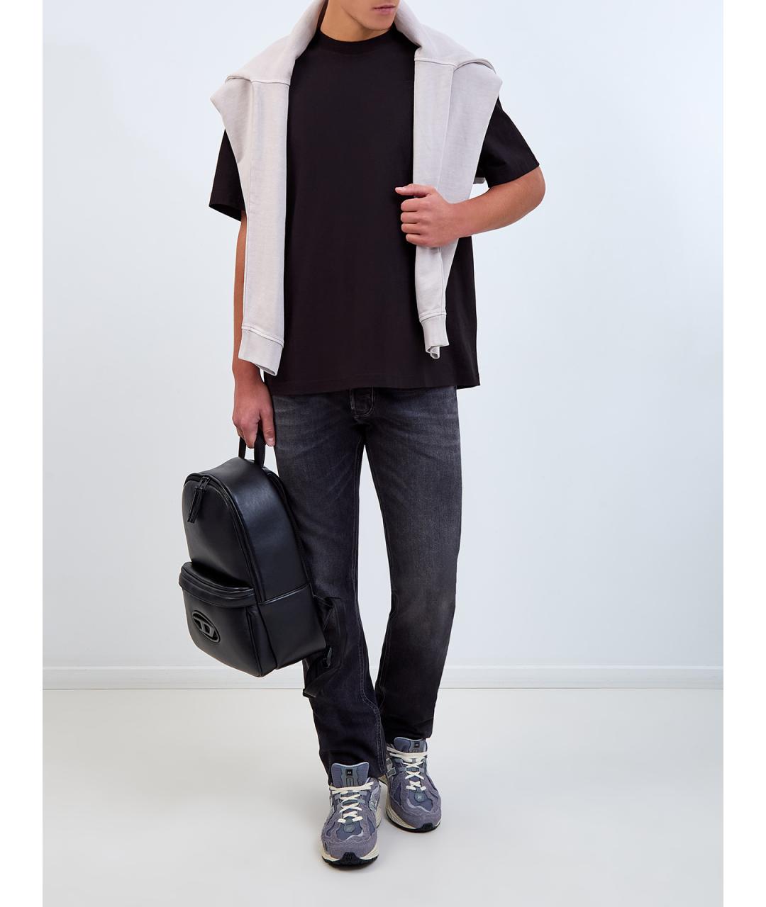 DIESEL Черная хлопковая футболка, фото 2