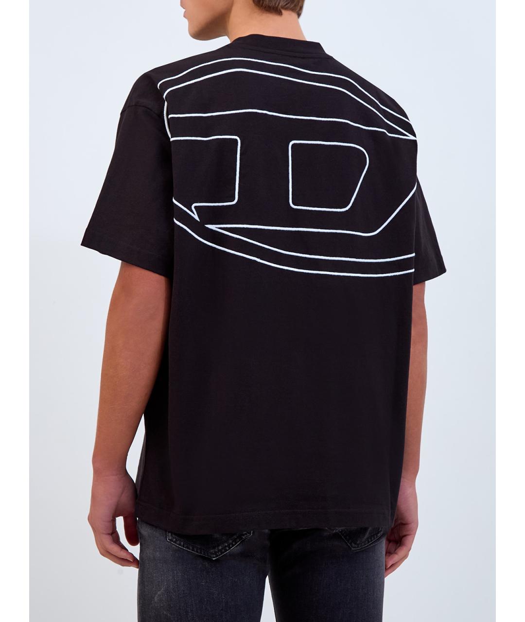 DIESEL Черная хлопковая футболка, фото 4