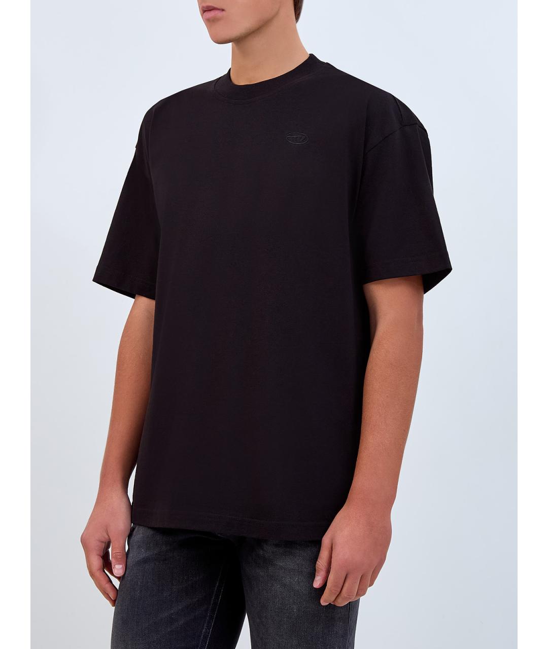 DIESEL Черная хлопковая футболка, фото 3