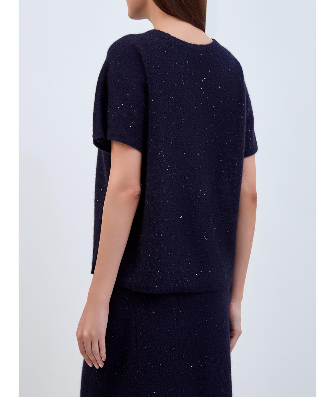 GENTRY PORTOFINO Темно-синий шерстяной джемпер / свитер, фото 4