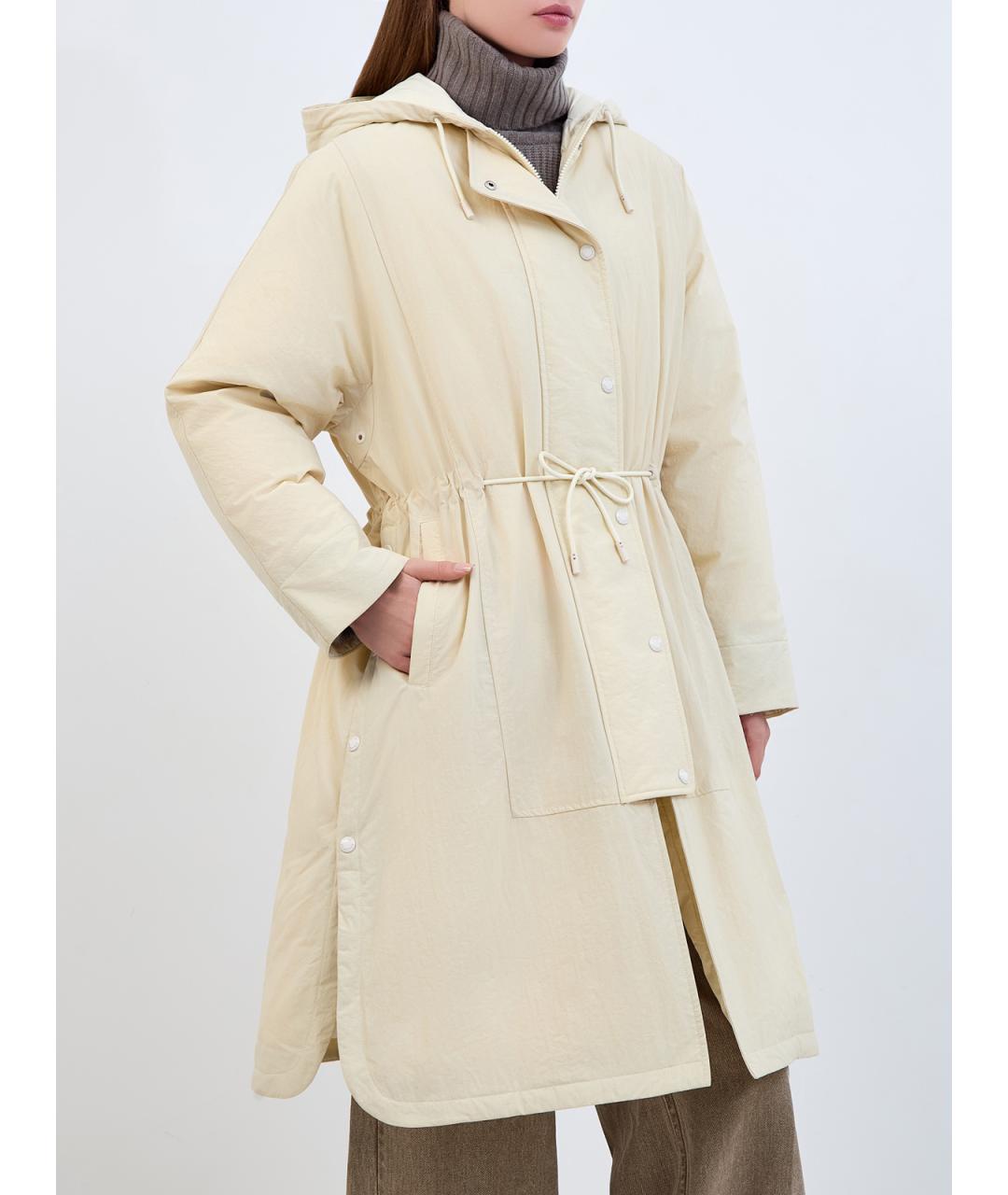 YVES SALOMON Бежевый полиамидовый пуховик, фото 3