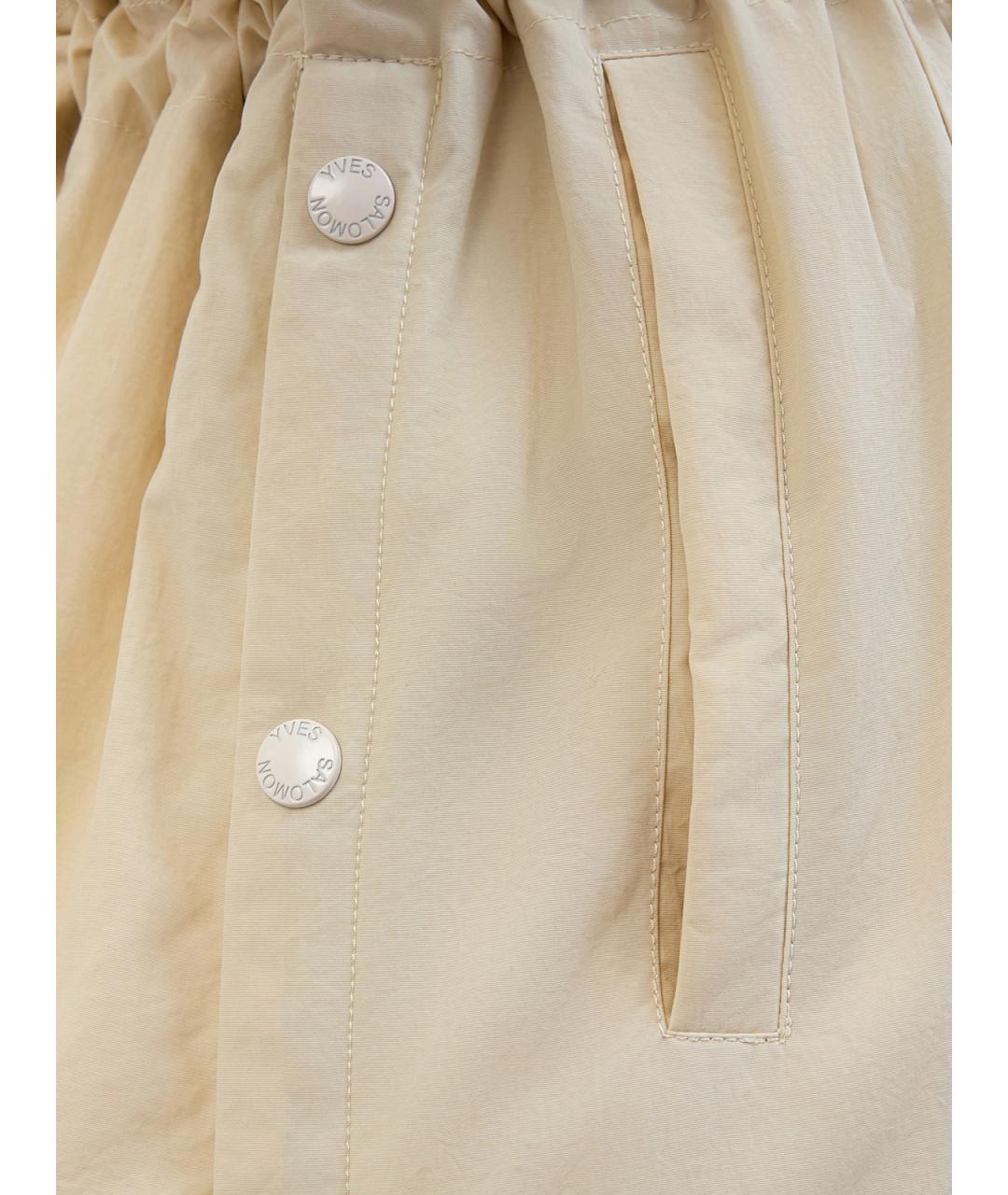 YVES SALOMON Бежевый полиамидовый пуховик, фото 5