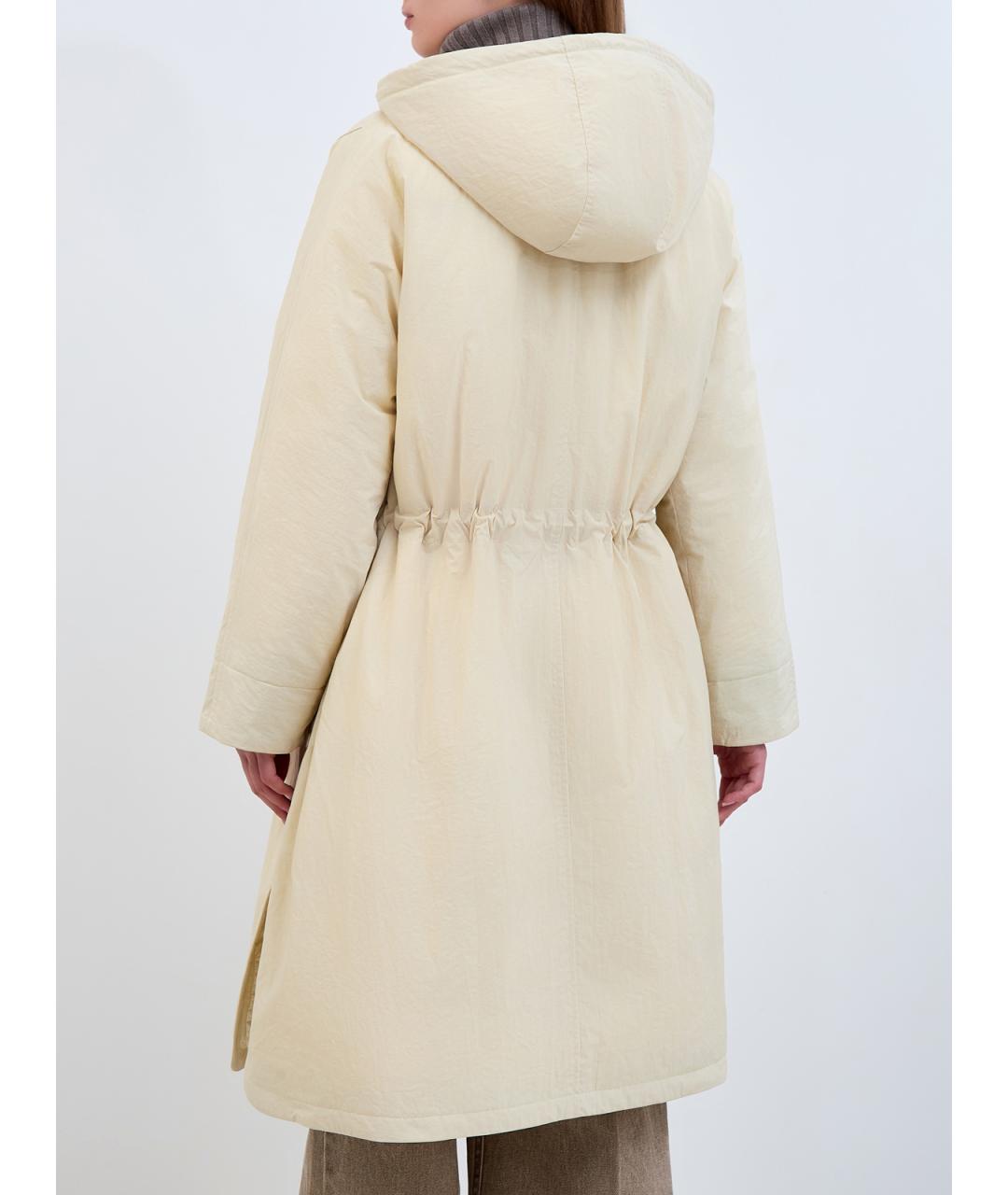 YVES SALOMON Бежевый полиамидовый пуховик, фото 4