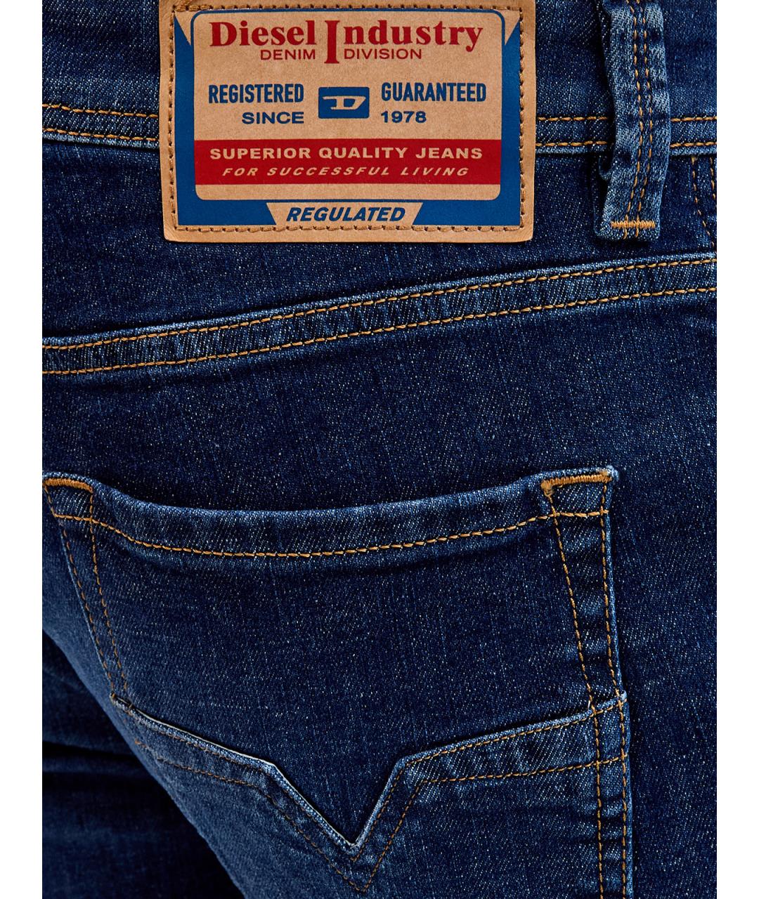 DIESEL Синие хлопковые прямые джинсы, фото 5