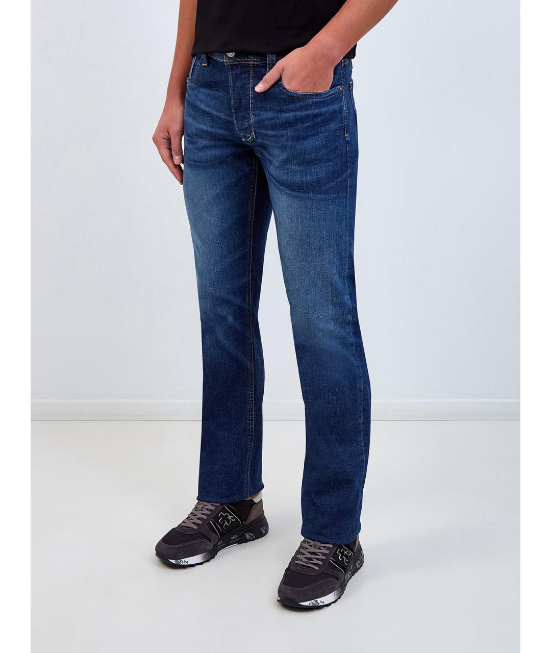 DIESEL Синие хлопковые прямые джинсы, фото 3